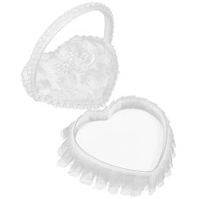 Heart-Shaped Wedding Ring Pillow with Handle