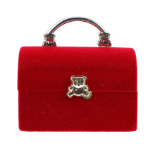 1Pc Red Velvet Jewelry Flipping Box Necklace Earrings Storage Case