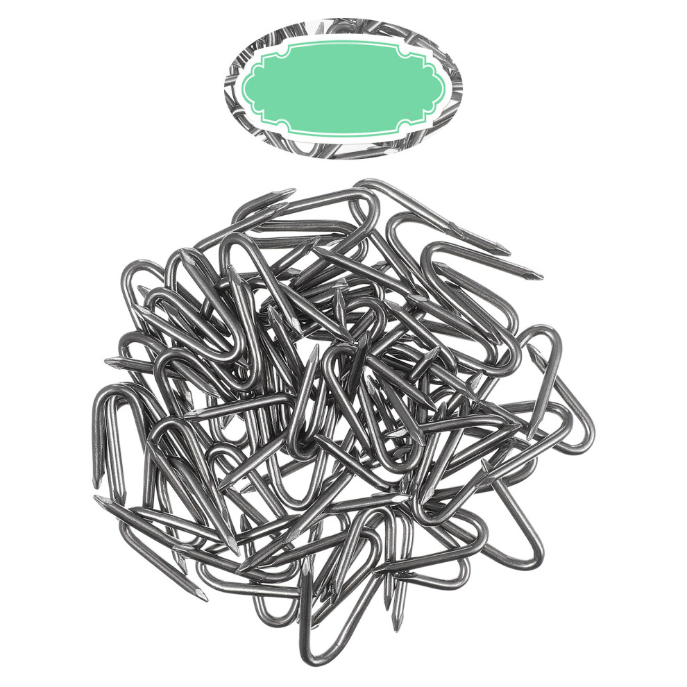 70Pcs Galvanized U Staples For Wood Fence Wire Cable Fastening Silver 3171388895889