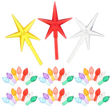 103 Pcs Ceramic Christmas Tree Lights Flame Star Bulbs Ornaments
