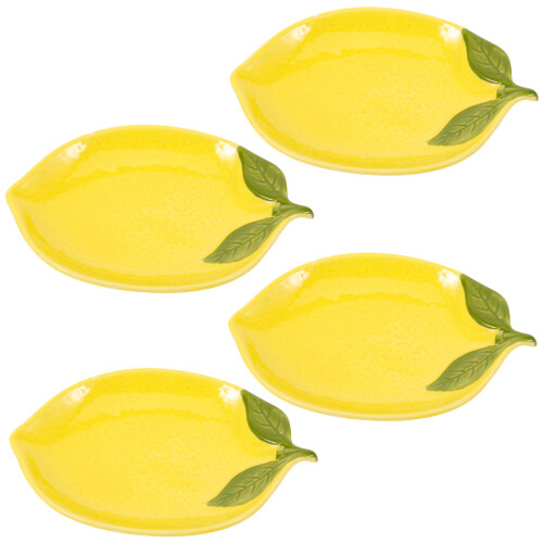 4pcs Lemon Shaped Ceramic Bowl Set