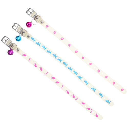 3Pièces Collier Chien Silicone Fluorescent Anti-Perte Coloré 2