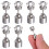 7 Pcs Glowing Stud Earrings Lovers Flashing Stainless Steel Studs 1