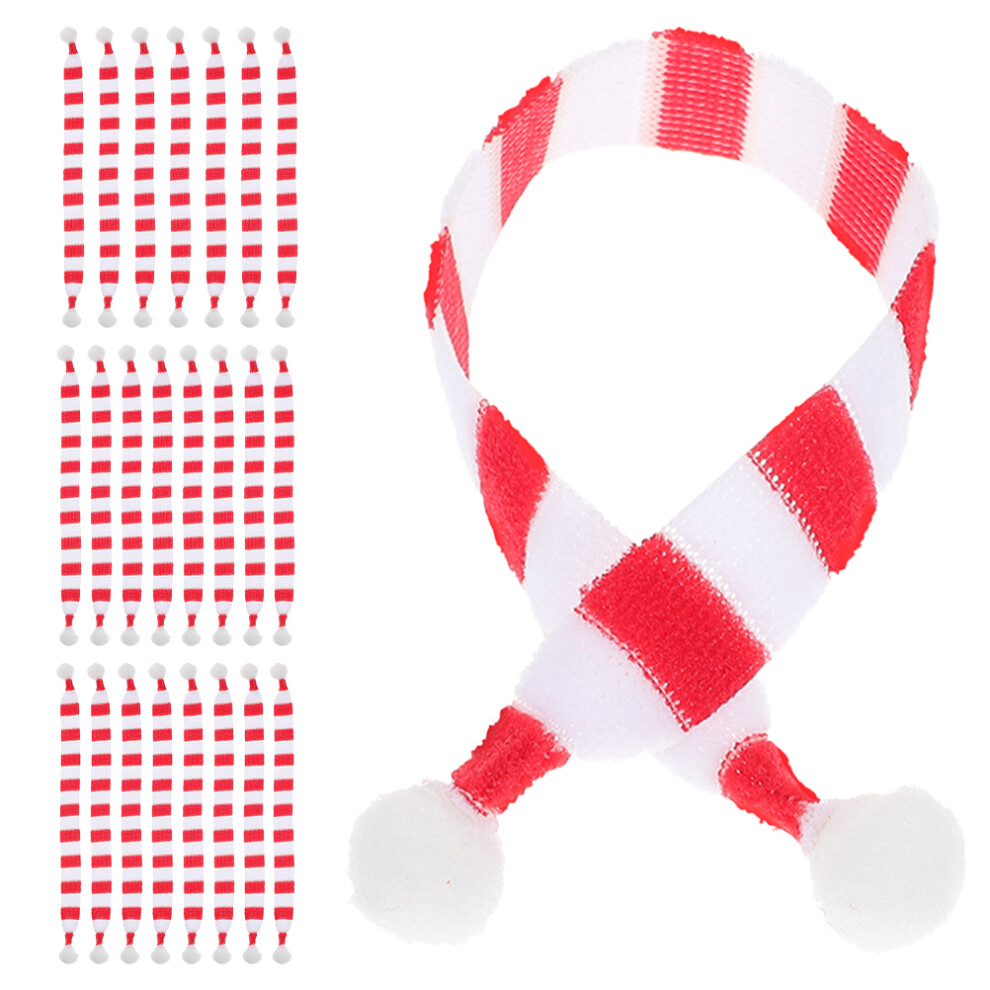 Villcase 24Pcs Mini Christmas Scarves For Snowman Bear Crafts Xmas Decor