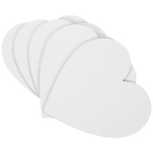 5pcs Diy Heart Drawing Canvas Board Cotton White For Friends