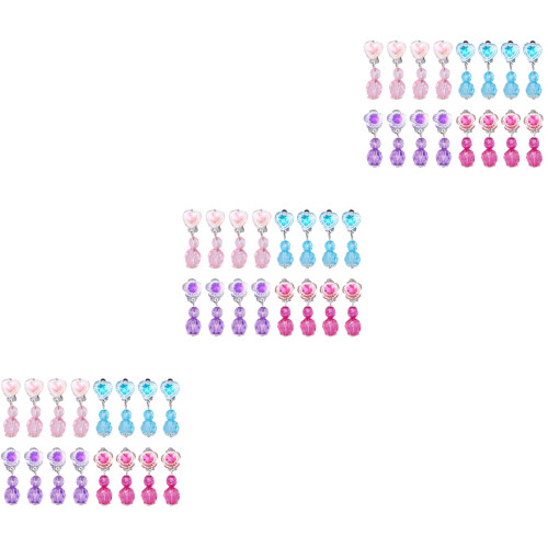 24Paren Speelse Clip Oorbellen Assorti Kleuren 2
