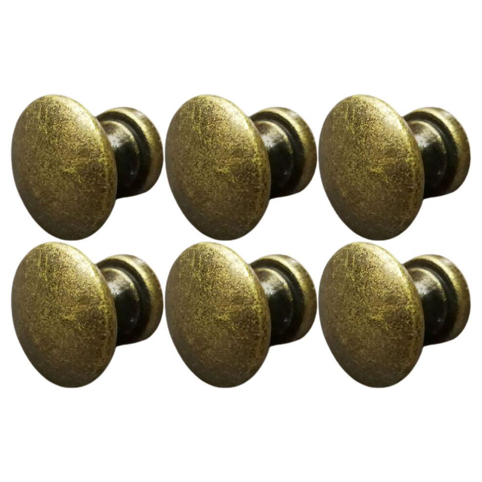 Artibetter 6Pcs Zinc Alloy Drawer Pull Knobs Antique Round Cabinet Handles Bronze