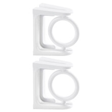 2Pcs ABS Shower Rod Holders Strong Adhesive White Bathroom Storage