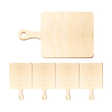 5pcs unfinished wood cutting board with handle for craft, food serving