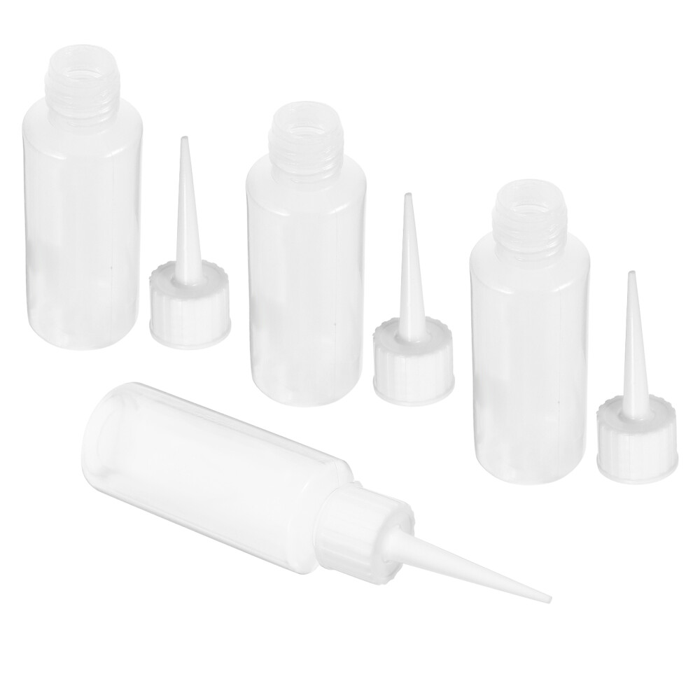 4Pcs 50Ml Plastic Squeeze Bottles For Liquid Glue, White 3314085328117