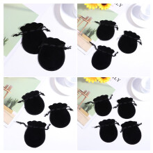 20Pcs Black Mini Gift Bags Drawstring Pouches for Jewelry and Candy