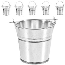 6pcs Mini Metal Buckets with Handles for Fry Serving or Vase