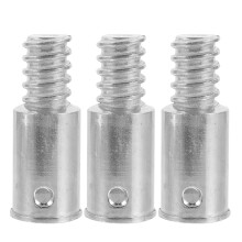3Pcs Silver Iron Threaded Pole Tips for Mop Broom Handles Secure Fit