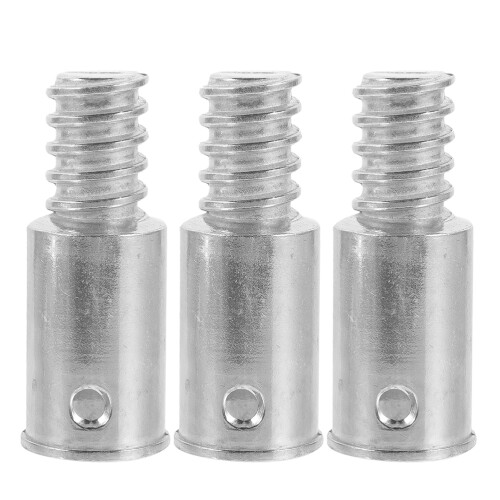 3Pcs Silver Iron Threaded Pole Tips for Mop Broom Handles Secure Fit