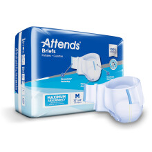 Attends Briefs Incontinenza Adulti Monouso, Media, 32"-44" Vita con Chiusura SecureGrip, Assorbenza Massima