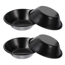 4Pcs Carbon Steel Baking Molds Non-Stick Round Mini Pie Pans Black