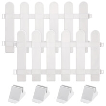 2Pcs White Plastic Garden Fence Decorative Landscape Yard Border