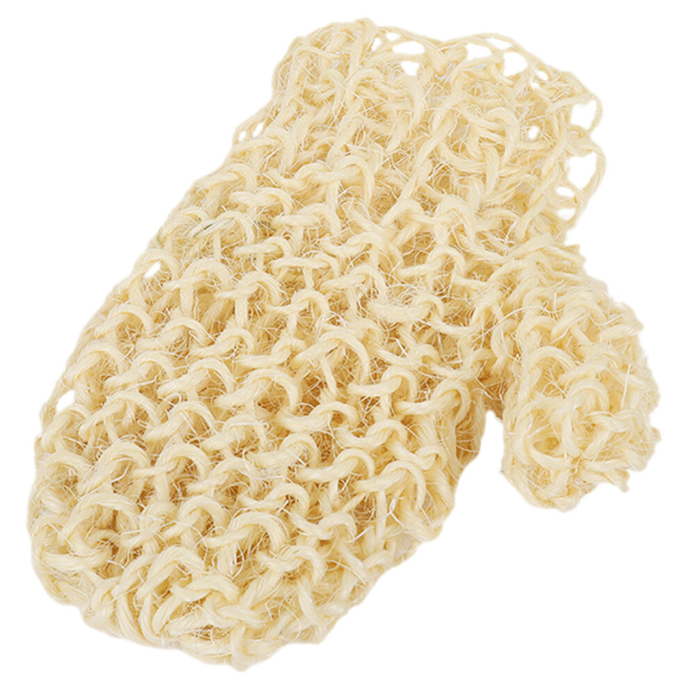 Ohphcall Beige Sisal Hemp Scrub Gloves For Body Exfoliation And Bath