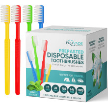 PRUVADE 36 Cepillos de Dientes Desechables con Pasta de Dientes Integrada - Cepillos de Dientes Prepastados
