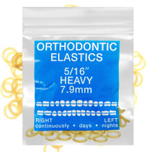 Amber Latex 100 stk, Intraoral Elastiske Bånd, Ortodontiske Gummibånd, Heavy 5/16'', Amber Latex