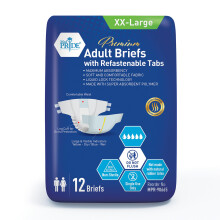 MED PRIDE Maximum Absorbency Adult Briefs for Incontinence [XX-Large, 12-Pack] - Ultra-Absorbent Diapers