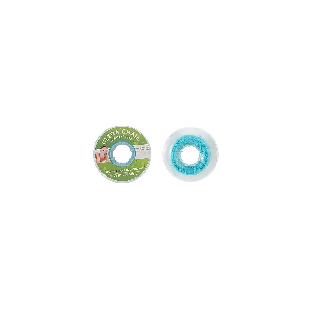 Annwah Green Dental Colorful Orthodontic Braces Rubber Chains,Dental Rubber Chains For Braces Power Chains For Orthodontic Treatment(Continuous, 17)
