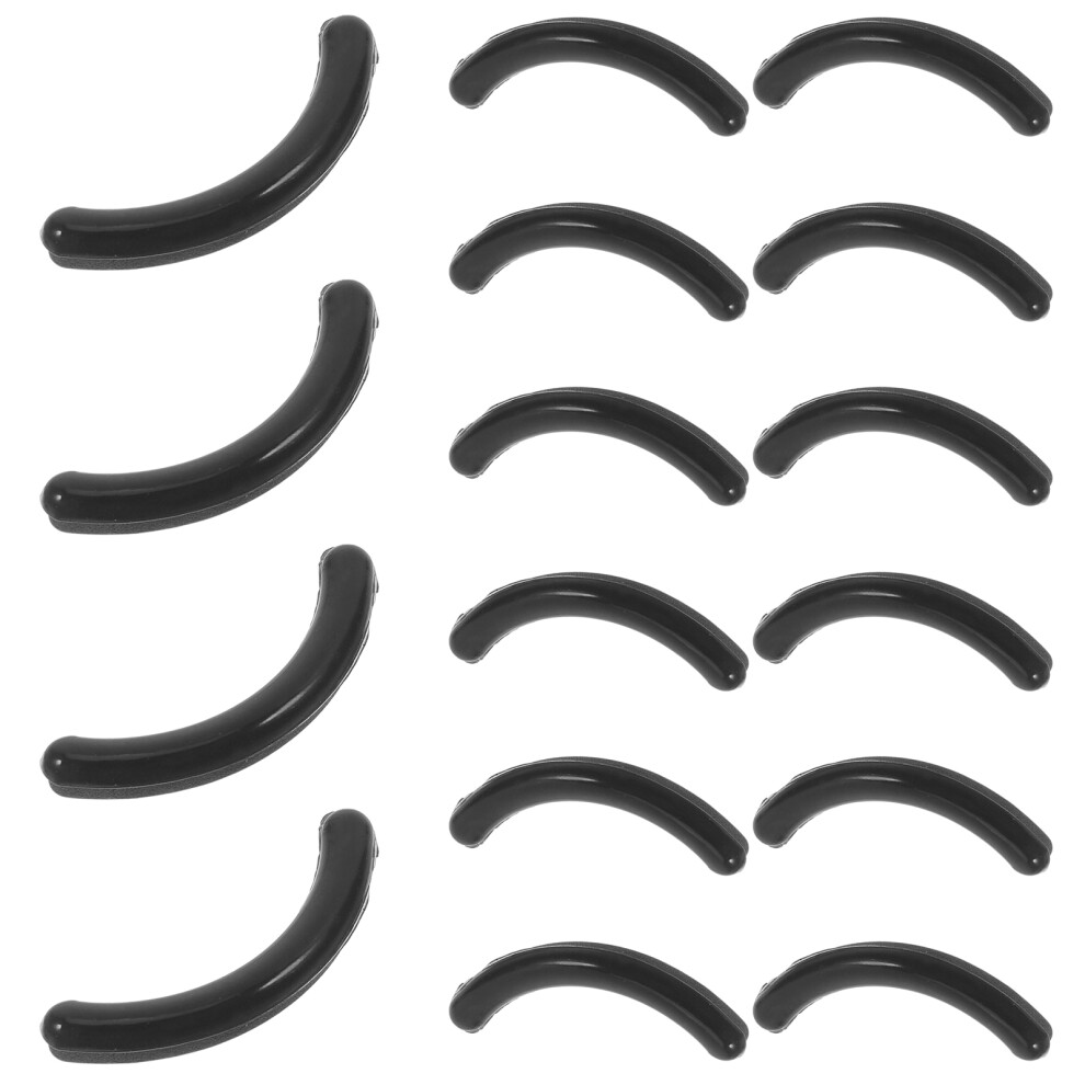 Vaguelly Black 16Pcs Refill Pads For Eyelash Curler Washable Rubber Cushions