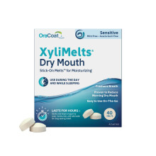 OraCoat XyliMelts Dischi Adesivi per Bocca Secca 40 Pezzi, Sensibili con Xilitolo, Stimola Saliva
