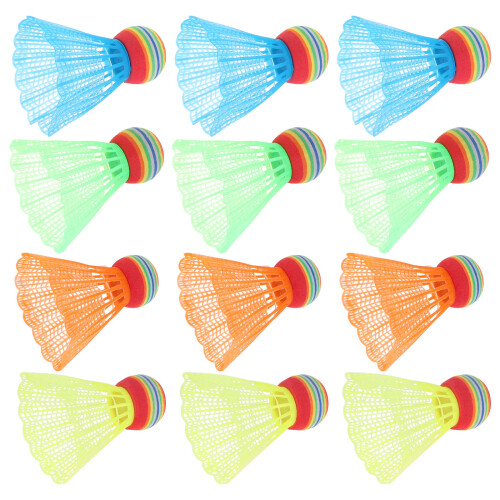 12Pcs Windproof Nylon Badminton Shuttlecocks Portable Outdoor Play Set