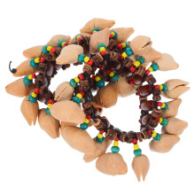 braccialetto tribale africano con guscio di noce e campanello, 2 pezzi