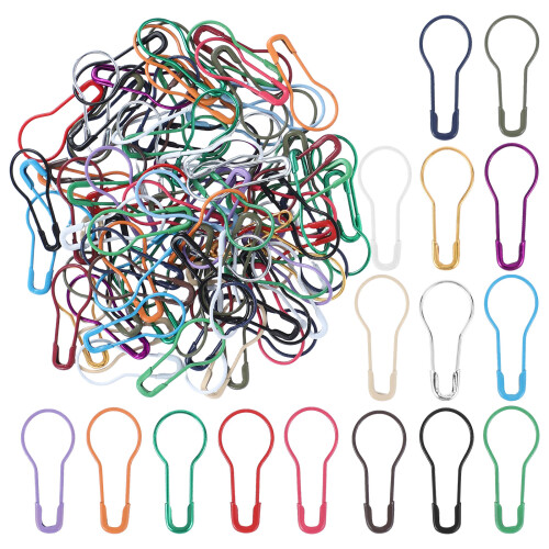 100Pcs Assorted Color Calabash Safety Pins Metal Gourd Bulb for Craft