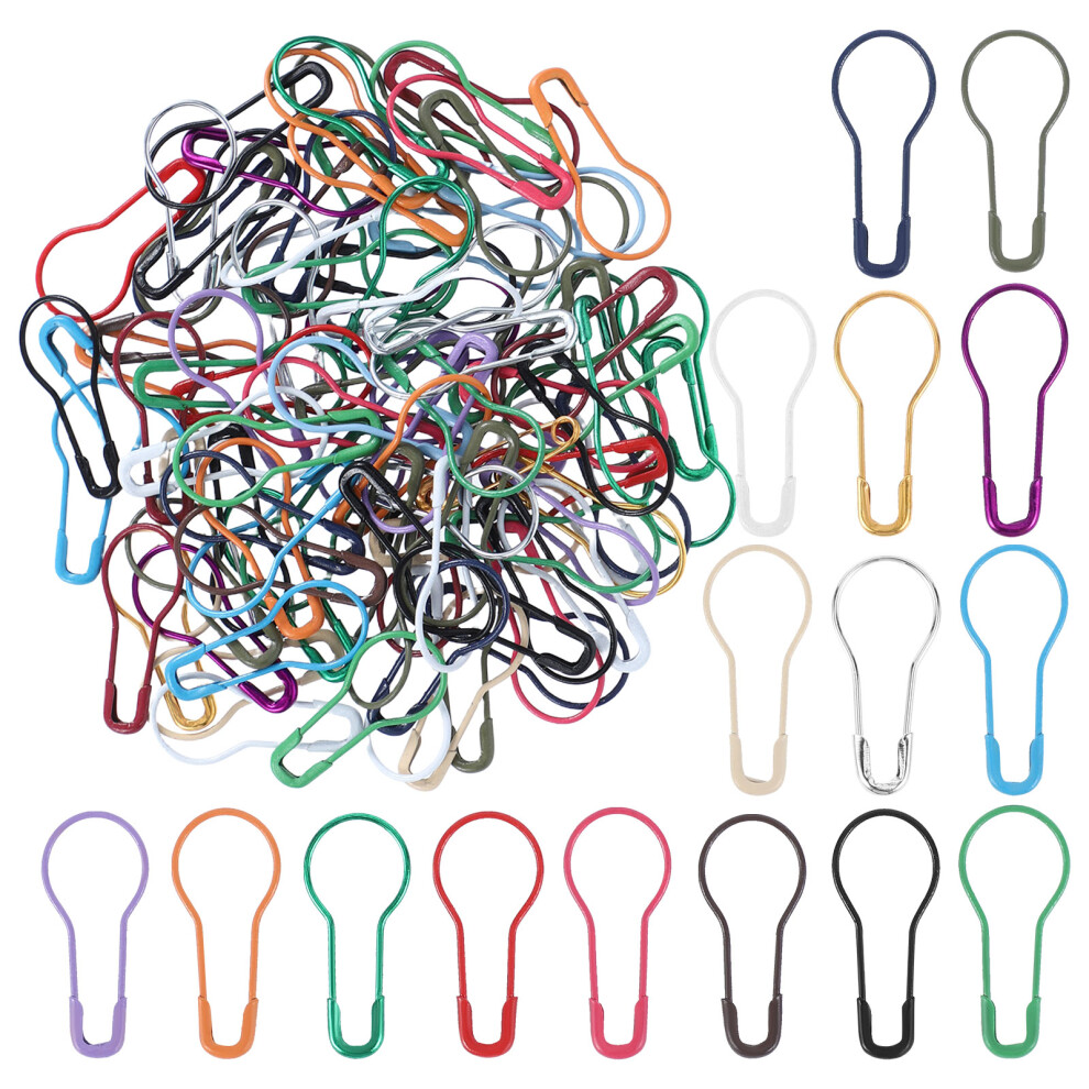Ohphcall 100Pcs Assorted Color Calabash Safety Pins Metal Gourd Bulb For Craft