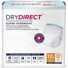 Dry Direct Super Overnight Underwear, Bløde Engangsbleer til Voksne, Størrelse Large (Pakke med 14)