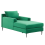 Beliani Chaise Longue GUERET Velvet Green 1