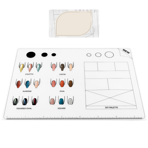 Acrylic Nail Training Mat Silicone Nail Practice Pad Multi Color