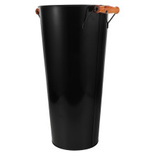 Metal Fireplace Bucket With Handle - 40Cm Tall Cast Iron Wood Holder