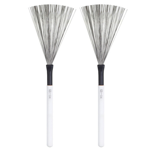 2Pcs Wooden Handle Steel Wire Drum Brushes Professional Percussion Set