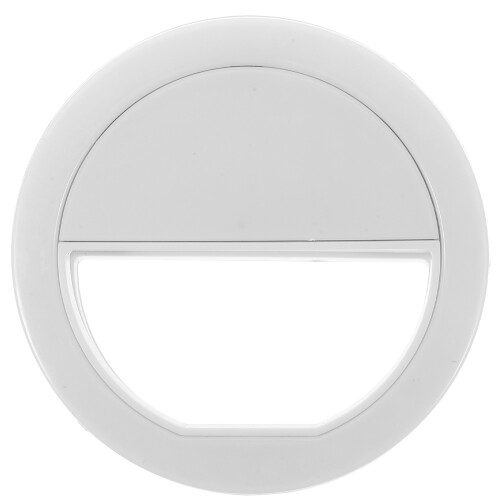 White ABS Round Clip on LED Ring Light for Mobile Phone Selfies