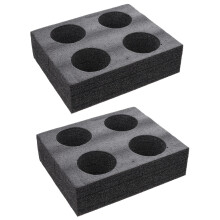 2Pcs Black Pearl Foam Takeout 4-Cup Carrier Tray for Hot Cold Drinks