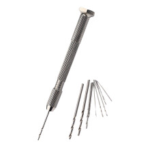 precision pin vise hand drill with 10pc bits for models and hobby