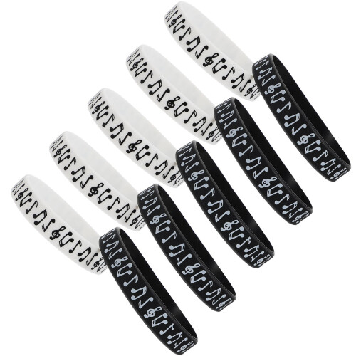 10 pezzi braccialetti in silicone con note musicali per concerti 2