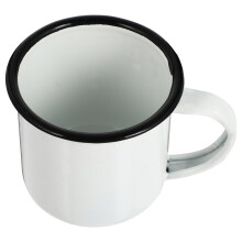 1Pc White Iron Vintage Drinking Cup Durable Heat-Resistant Wine Mug