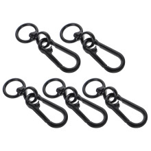 5Pcs Heavy Duty Black Zinc Alloy Quick Release Swivel Carabiner Clips