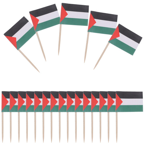 100pcs Palestine Flag Cake Topper Toothpick Small Fruit