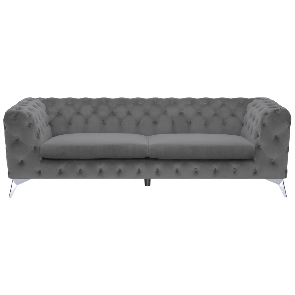 Sofa 3 Seater SOTRA Velvet Grey