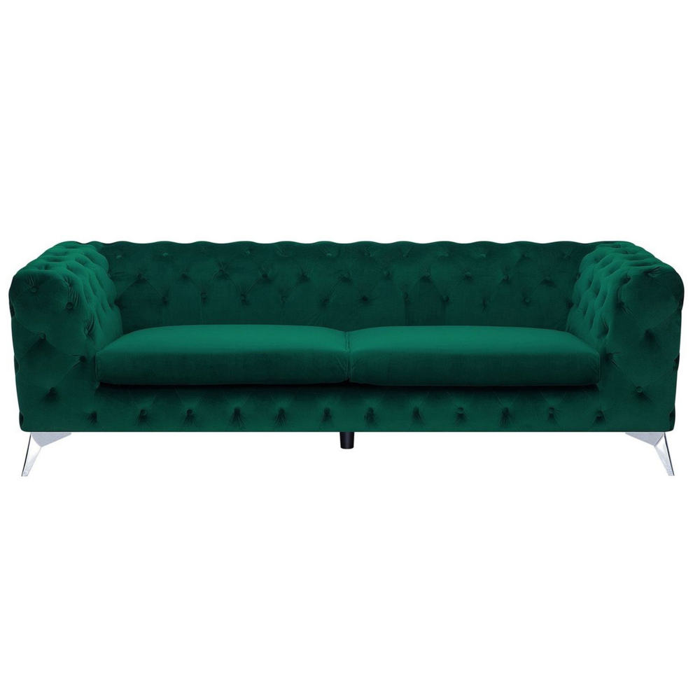 Sofa 3 Seater SOTRA Velvet Emerald Green
