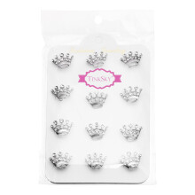 12Pz Spilla Corona Tiara Argento Con Cristalli Per Decorare Abiti