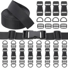 1Set Lichtgewicht Zwarte Plastic Gespen En Nylon Riem Voor Tassen