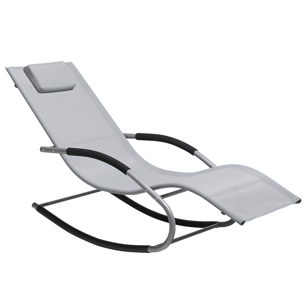 Rocking Sun Lounger CARANO Metal Grey
