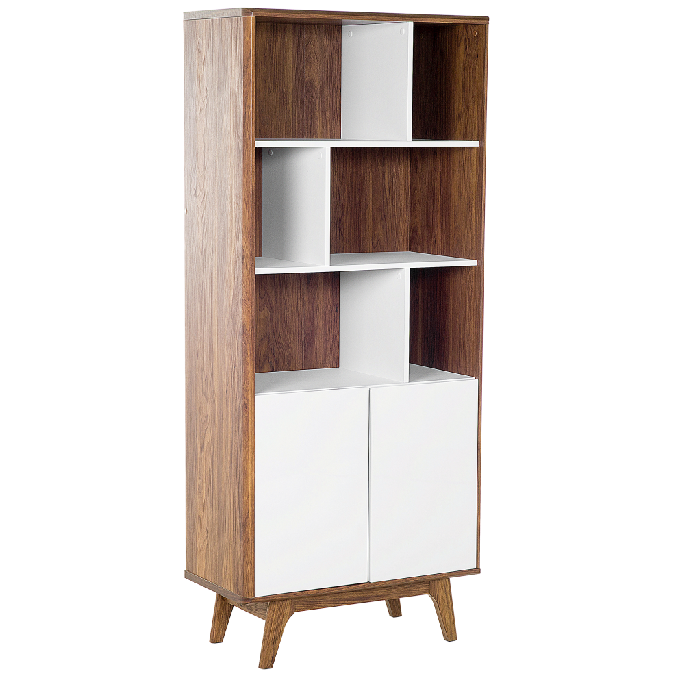 Shelving Unit COLUMBUS 182 cm Brown/ White